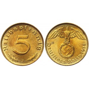 Germany - Third Reich 5 Pfennig 1938 A