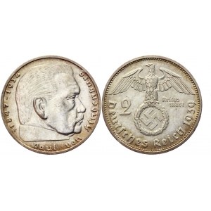 Germany - Third Reich 2 Reichsmark 1939 F