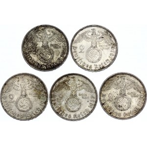 Germany - Third Reich 5 x 2 Reichsmark 1937 - 1939