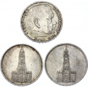 Germany - Third Reich 3 x 5 Reichsmark 1934 - 1935 A,F,E