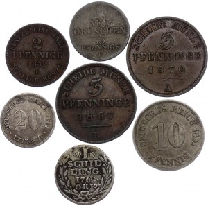 Germany Lot of 7 Coins 1762 - 1891