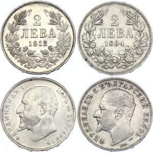 Bulgaria 2 x 2 Leva 1894 & 1912