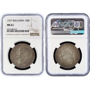 Bulgaria 100 Leva 1937 NGC MS61