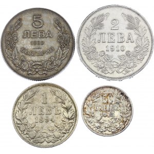 Bulgaria Lot of 4 Coins 1894 - 1930
