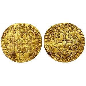 France Charles V Gold Franc à Pied 1364 - 1380 (ND)
