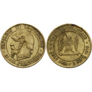France Brass Satirical Medal Napoleon III le Miserable 1870