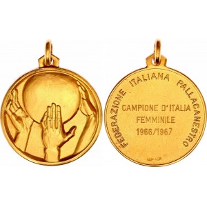 Italy Italian Basketball Federation - Female Champion Gold Medal 1966 - 1967