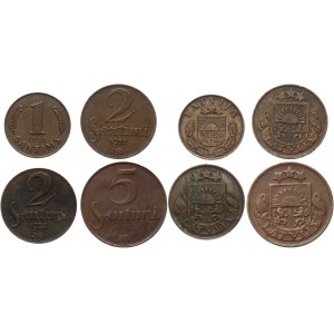 Latvia 1 - 2 - 2 - 5 Santimi 1922 - 1937