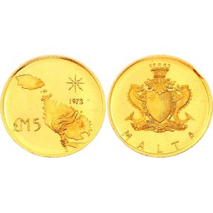 Malta 5 Pounds 1972
