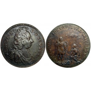 Sweden Karl XI Bronze Medal 1660 - 1697 (ND)