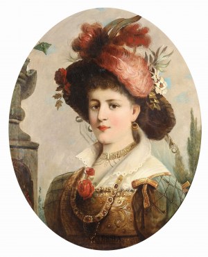 Egisto Ferroni (1835-1912), Portret damy