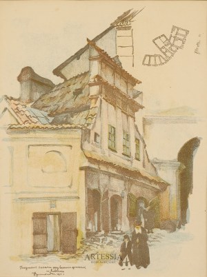 Jan Kanty Gumowski (1883-1946), Fragment bazaru przy Bramie Grodzkiej w Lublinie, 1917