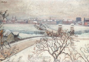 Fryderyk Pautsch (1877 - 1950), Zimowa panorama miejska, 1925