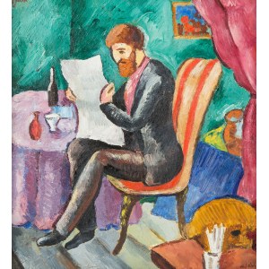 Władysław Jahl (1886 Jarosław – 1953 Paryż), Artysta czytający gazetę