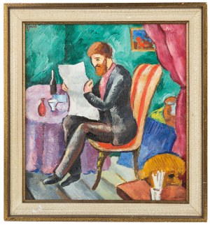 Władysław Jahl (1886 Jarosław – 1953 Paryż), Artysta czytający gazetę