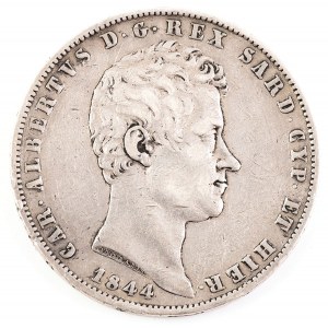 5 LIRÓW, Sardynia, Karol Albert, 1844