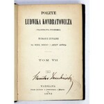 KONDRATOWICZ Ludwik - Poezye ... (Władysława Syrokomli). Wydanie zupełne. Na rzecz wdowy i sierot autora. T. 1-2, 5-...