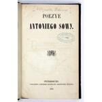 [ŻELIGOWSKI Edward] - Poezye Antoniego Sowy [pseud.]. Petersburg 1858. Nakł. i druk. Bolesława Maurycego Wolffa. 16d,...