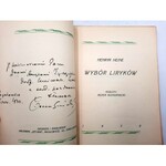 Heine H. Wybór Liryków - przekład A. Konopnicki (autograf), Mysłowice 1930