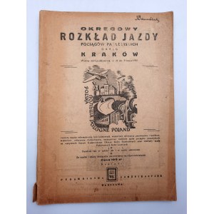 Okręgowy Rozkład Jazdy Pociągów Pasażerskich okręg Kraków - Warszawa 1950