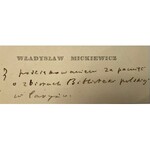 List Marii Mickiewicz i wizytówka Władysława Mickiewicza
