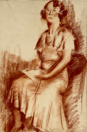 Hieronim Malina(1891-1948), Portret siedzącej kobiety z listem