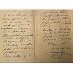 Feliks Nowowiejski(1877-1946)- zestaw 2 karty pocztowe i 1 list