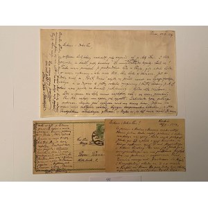 Feliks Nowowiejski(1877-1946)- set of 2 postcards and 1 letter