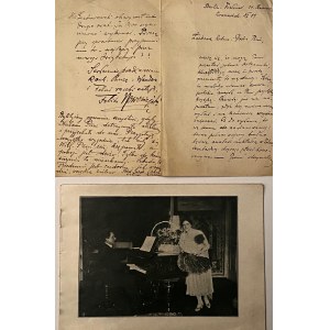 Set - Programm eines Konzerts von Wieslawa Cichowicz und ein Brief von Feliks Nowowiejski