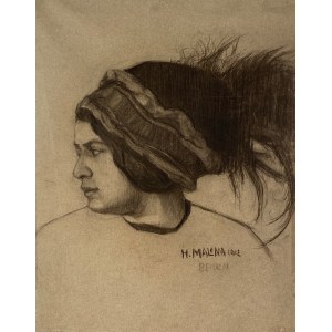 Hieronim Malina(1891-1948), ''Portrait of a woman with a headband''.