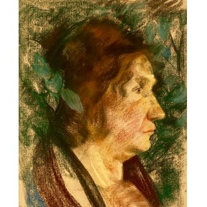 Hieronim Malina(1891-1948),''Portret kobiety z kokardą''