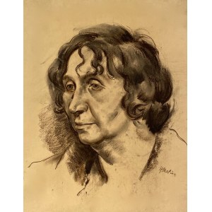 Hieronim Malina(1891-1948), ''Portret kobiety z lokami''