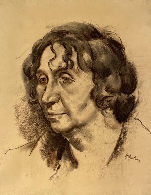 Hieronim Malina(1891-1948), ''Portret kobiety z lokami''