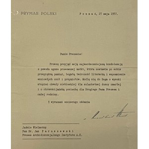 Brief des Primas von Polen August Kardinal Hlond