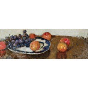 Alfons KARPIŃSKI (1875-1961), Martwa natura z czerwonymi winogronami