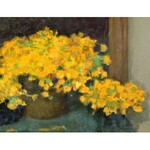 Alfons KARPIŃSKI (1875-1961), Żółte kwiaty w wazonie (1940)