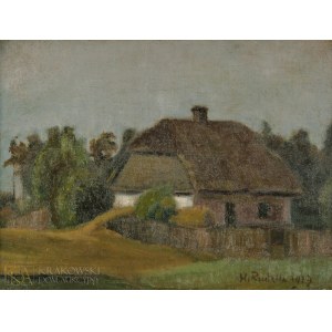 Hanna RUDZKA-CYBISOWA (1897-1988), Pejzaż z chatą (1917)