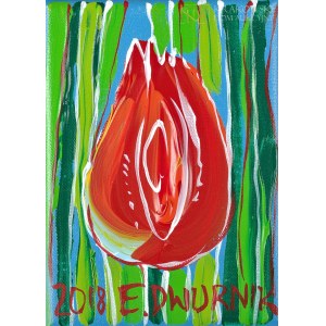 Edward DWURNIK (1943-2018), Czerwony tulipan (2018)
