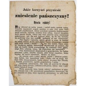 Julian Alexander KAMIŃSKI, JAKIE KORZYŚCI PRZYNIESIE ZNIESIENIE PAŃSZCZYZNY? Lwów, 5.04.1848, Wiosna Ludów