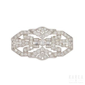 An Art Déco diamond brooch, France, 1930s