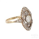 A diamond marquise shaped ring, 1920s