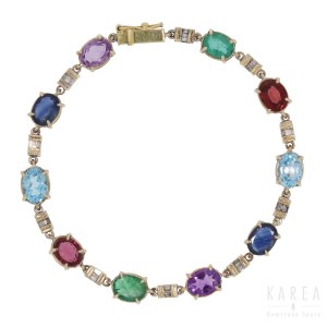 A multi gem bracelet, Italy, 20th century