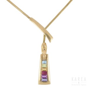 A multi gem necklace, by Guy Laroche, late 20th/early 21st century