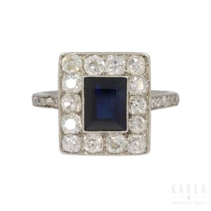 An Art Déco sapphire ring, 1920s