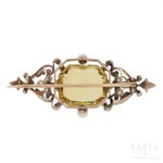 A citrine set brooch, late 19th/early 20th century