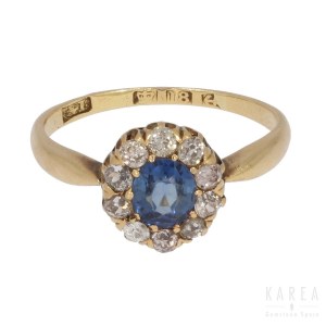 A sapphire ring, by Lawrence & Lingard, Birmingham, late 19th century