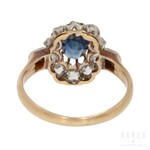 A sapphire and diamond cluster ring, late 19th/early 20th century