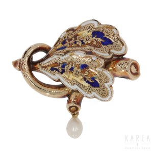 A Victorian/Biedermeier brooch, late 19th century