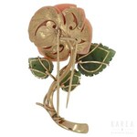 A brooch modelled as a rose, 20th century