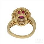 A ruby and diamond cluster ring, contemporary